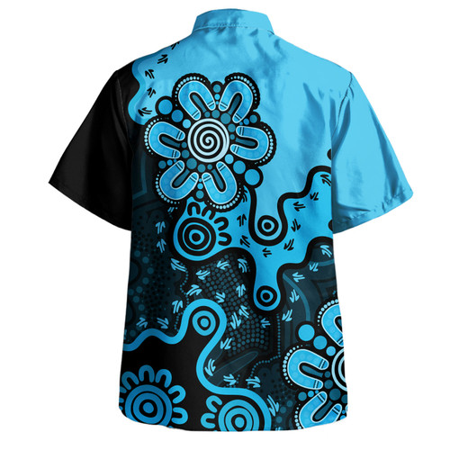 Australia Hawaiian Shirt Aboriginal Style Of Background Blue (Grey,Orange) Australia Hawaiian Shirt Aboriginal Style Of Background Blue (Grey,Orange)