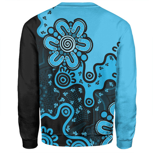 Australia Sweatshirt Aboriginal Style Of Background Blue (Grey,Orange) Australia Sweatshirt Aboriginal Style Of Background Blue (Grey,Orange)