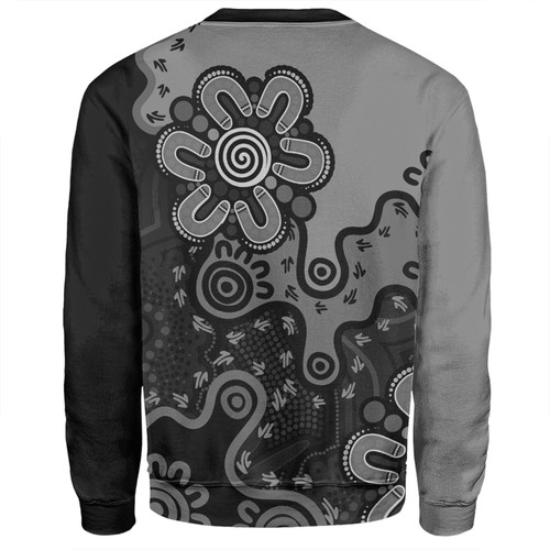 Australia Sweatshirt Aboriginal Style Of Background Blue (Grey,Orange) Australia Sweatshirt Aboriginal Style Of Background Blue (Grey,Orange)