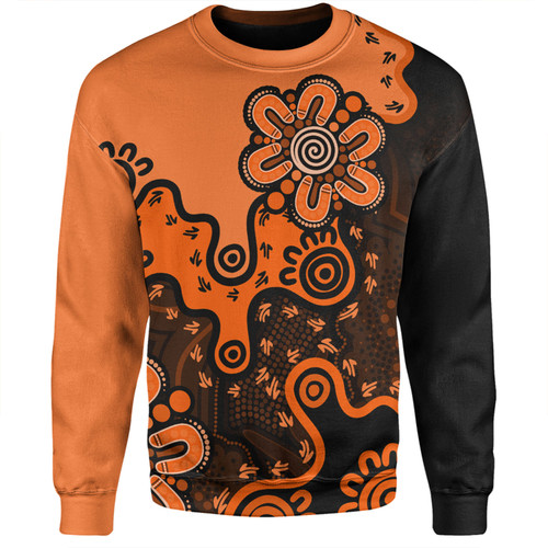 Australia Sweatshirt Aboriginal Style Of Background Orange Australia Sweatshirt Aboriginal Style Of Background Orange
