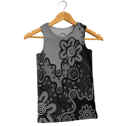 Australia Men Singlet Aboriginal Style Of Background Grey Australia Men Singlet Aboriginal Style Of Background Grey