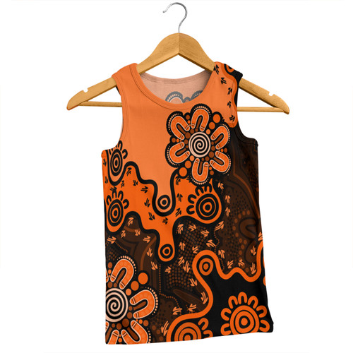 Australia Men Singlet Aboriginal Style Of Background Orange Australia Men Singlet Aboriginal Style Of Background Orange