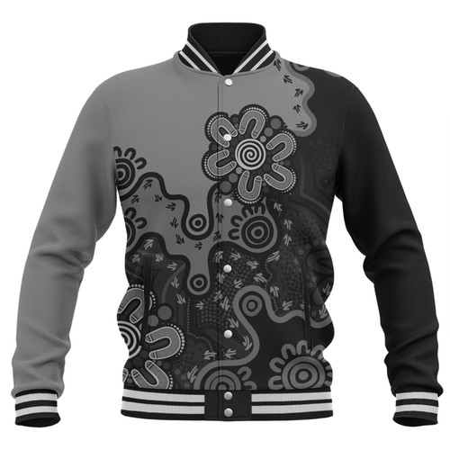 Australia Baseball Jacket Aboriginal Style Of Background Grey Australia Baseball Jacket Aboriginal Style Of Background Grey