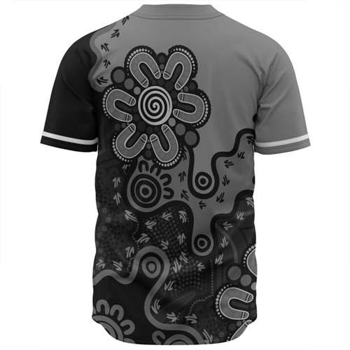 Australia Baseball Shirt Aboriginal Style Of Background Blue (Grey,Orange) Australia Baseball Shirt Aboriginal Style Of Background Blue (Grey,Orange)