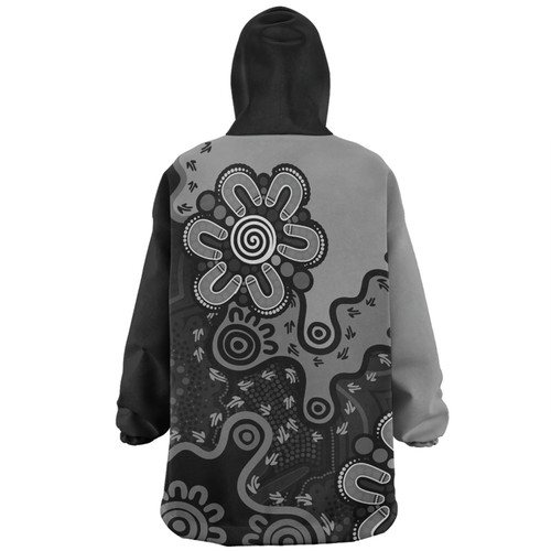 Australia Snug Hoodie Aboriginal Style Of Background Blue (Grey,Orange) Australia Snug Hoodie Aboriginal Style Of Background Blue (Grey,Orange)