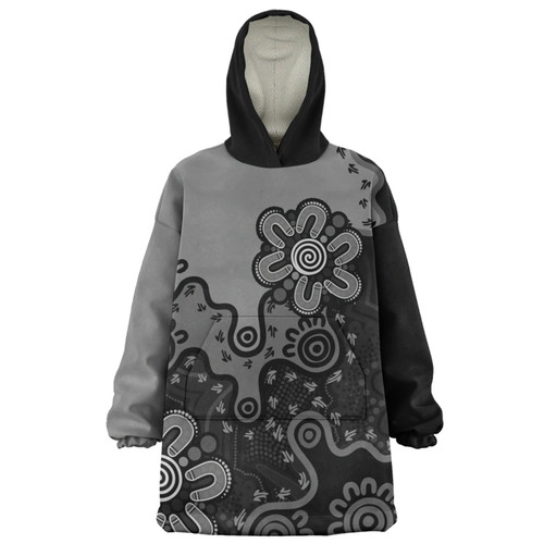 Australia Snug Hoodie Aboriginal Style Of Background Grey Australia Snug Hoodie Aboriginal Style Of Background Grey