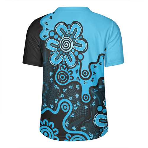 Australia Rugby Jersey Aboriginal Style Of Background Blue (Grey,Orange) Australia Rugby Jersey Aboriginal Style Of Background Blue (Grey,Orange)