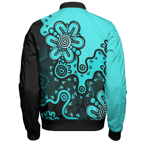 Australia Bomber Jacket Aboriginal Style Of Background Red (Turquoise,Purple) Australia Bomber Jacket Aboriginal Style Of Background Red (Turquoise,Purple)