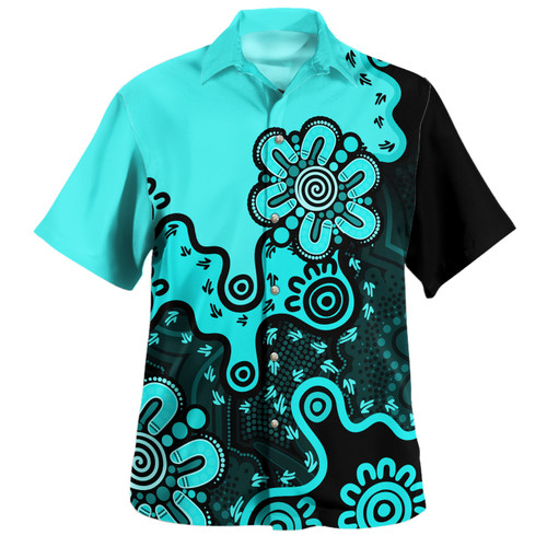 Australia Hawaiian Shirt Aboriginal Style Of Background Turquoise Australia Hawaiian Shirt Aboriginal Style Of Background Turquoise