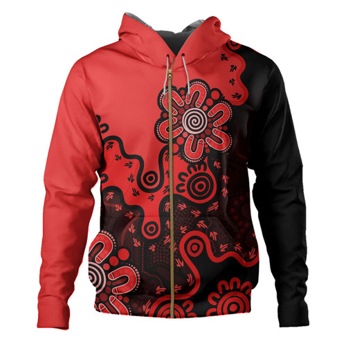 Australia Hoodie Aboriginal Style Of Background Red (Turquoise,Purple) Australia Hoodie Aboriginal Style Of Background Red (Turquoise,Purple)