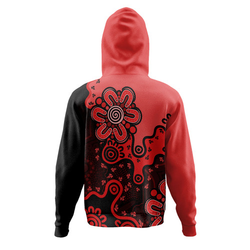 Australia Hoodie Aboriginal Style Of Background Red (Turquoise,Purple) Australia Hoodie Aboriginal Style Of Background Red (Turquoise,Purple)