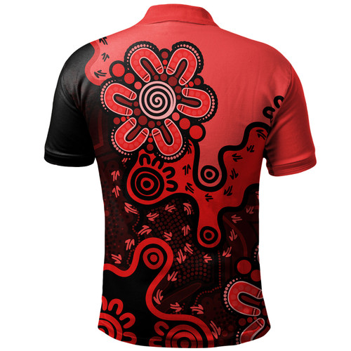 Australia Polo Shirt Aboriginal Style Of Background Red (Turquoise,Purple) Australia Polo Shirt Aboriginal Style Of Background Red (Turquoise,Purple)