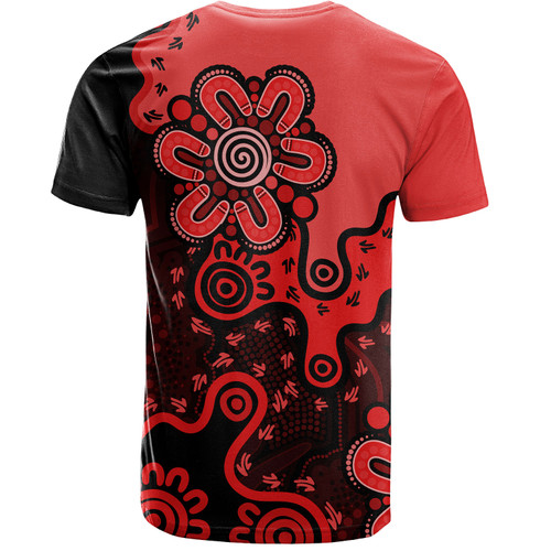 Australia T-Shirt Aboriginal Style Of Background Red (Turquoise,Purple) Australia T-Shirt Aboriginal Style Of Background Red (Turquoise,Purple)
