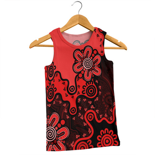 Australia Men Singlet Aboriginal Style Of Background Red (Turquoise,Purple)