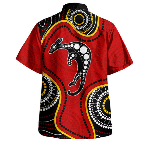 Australia Hawaiian Shirt Aboriginal Art With Kangaroo Australia Hawaiian Shirt Aboriginal Art With Kangaroo