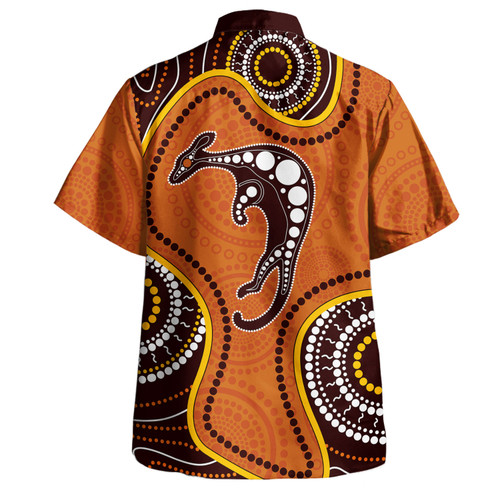 Australia Hawaiian Shirt Aboriginal Art With Kangaroo Australia Hawaiian Shirt Aboriginal Art With Kangaroo