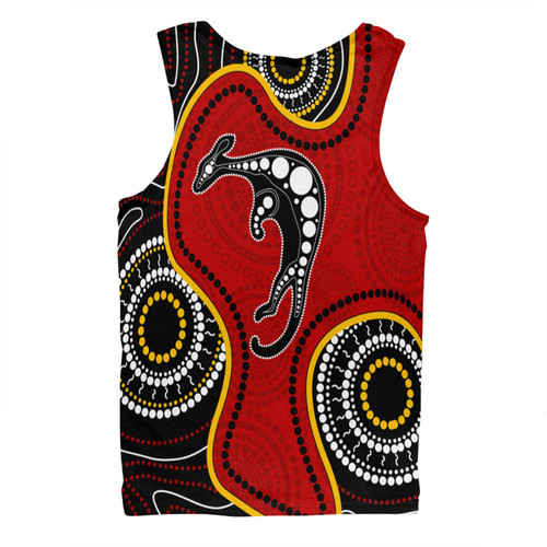 Australia Men Singlet Aboriginal Art With Kangaroo Australia Men Singlet Aboriginal Art With Kangaroo