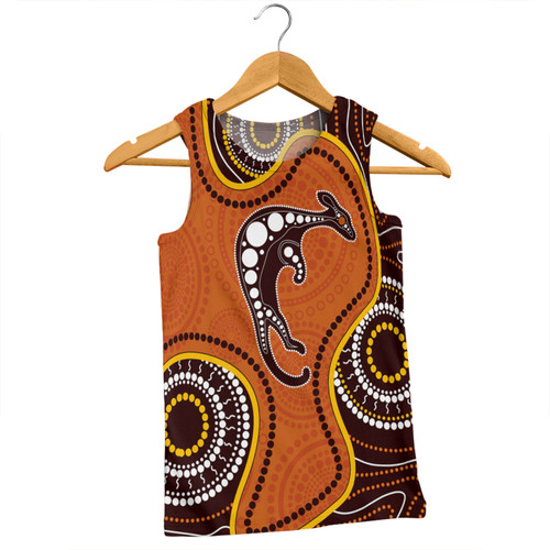 Australia Men Singlet Aboriginal Art With Kangaroo