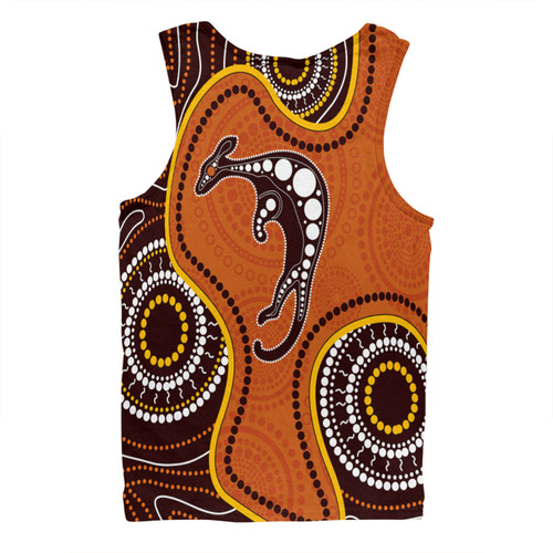 Australia Men Singlet Aboriginal Art With Kangaroo Australia Men Singlet Aboriginal Art With Kangaroo