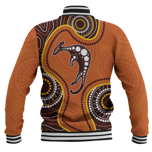 Australia Baseball Jacket Aboriginal Art With Kangaroo Australia Baseball Jacket Aboriginal Art With Kangaroo