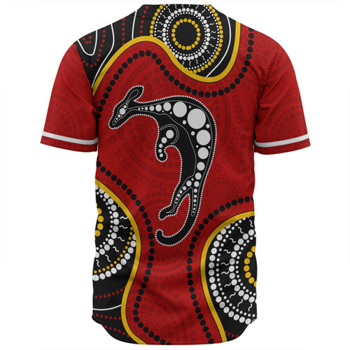 Australia Baseball Shirt Aboriginal Art With Kangaroo Australia Baseball Shirt Aboriginal Art With Kangaroo