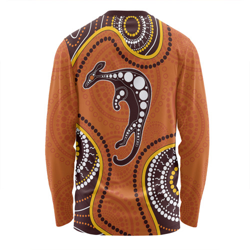 Australia Long Sleeve T-shirt Aboriginal Art With Kangaroo Australia Long Sleeve T-shirt Aboriginal Art With Kangaroo