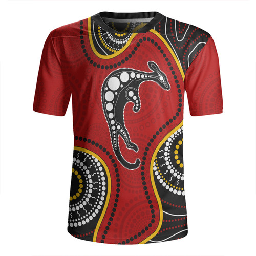 Australia Rugby Jersey Aboriginal Art With Kangaroo Australia Rugby Jersey Aboriginal Art With Kangaroo