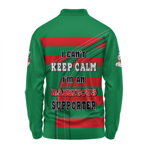 South Sydney Rabbitohs Long Sleeve Polo Shirt Custom Team Of Us Die Hard Fan Supporters South Sydney Rabbitohs Long Sleeve Polo Shirt Custom Team Of Us Die Hard Fan Supporters