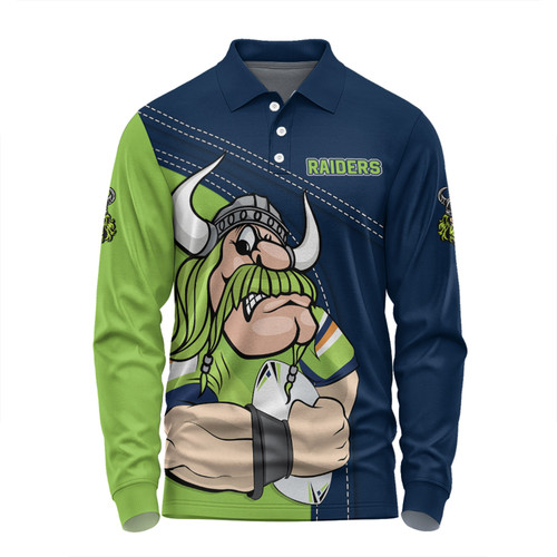 Canberra Raiders Long Sleeve Polo Shirt Custom Team Of Us Die Hard Fan Supporters