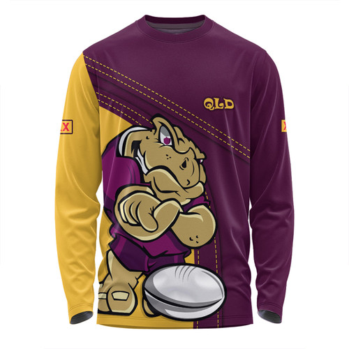 Queensland Maroons Long Sleeve T-shirt Custom Team Of Us Die Hard Fan Supporters