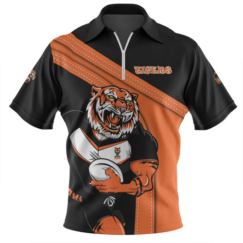 Wests Tigers Zip Polo Shirt Custom Team Of Us Die Hard Fan Supporters