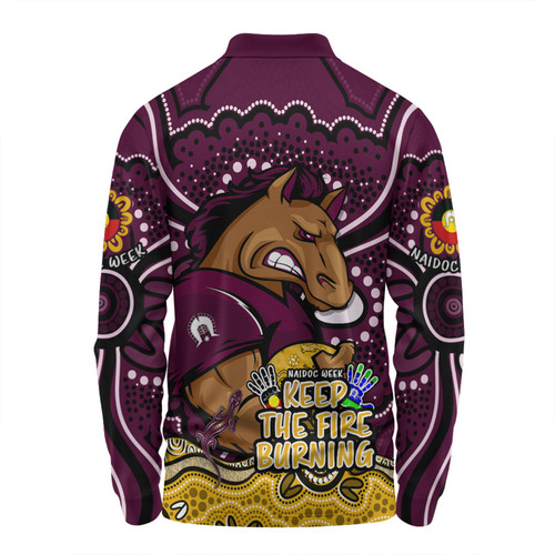 Brisbane Broncos Long Sleeve Polo Shirt Aboriginal Inspired Naidoc Week Custom For Die Hard Fan Supporters Brisbane Broncos Long Sleeve Polo Shirt Aboriginal Inspired Naidoc Week Custom For Die Hard Fan Supporters
