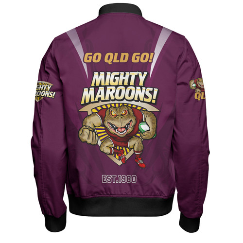 Queensland Maroons Bomber Jacket Custom State Of Origin 2024 Passionate Fan Born To Win