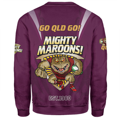 Queensland Maroons Sweatshirt Custom State Of Origin 2024 Passionate Fan Born To Win Queensland Maroons Sweatshirt Custom State Of Origin 2024 Passionate Fan Born To Win