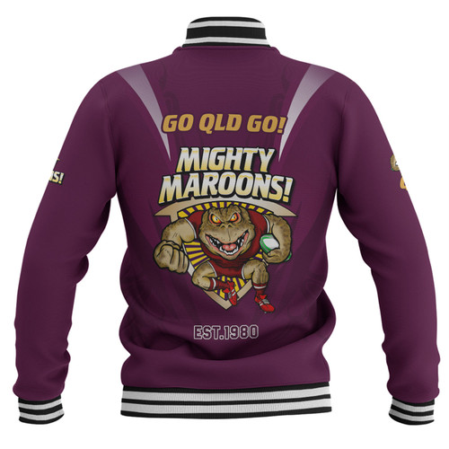 Queensland Maroons Baseball Jacket Custom State Of Origin 2024 Passionate Fan Born To Win Queensland Maroons Baseball Jacket Custom State Of Origin 2024 Passionate Fan Born To Win