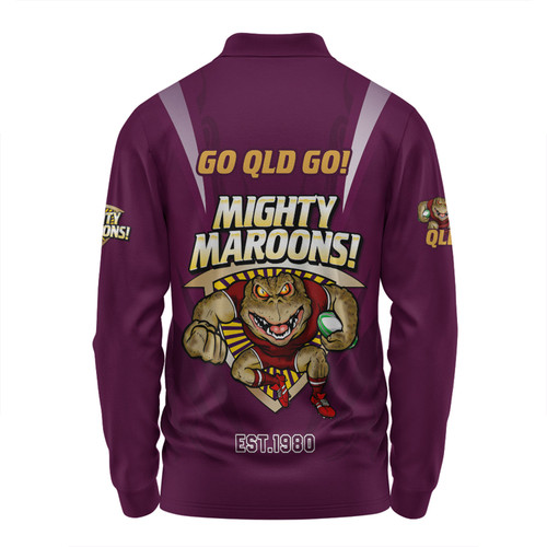 Queensland Maroons Long Sleeve Polo Shirt Custom State Of Origin 2024 Passionate Fan Born To Win Queensland Maroons Long Sleeve Polo Shirt Custom State Of Origin 2024 Passionate Fan Born To Win