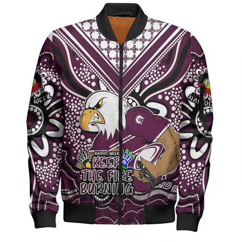 Manly Warringah Sea Eagles Bomber Jacket Aboriginal Inspired Naidoc Week Custom For Die Hard Fan Supporters