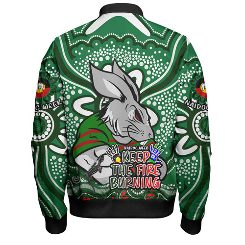 South Sydney Rabbitohs Bomber Jacket Aboriginal Inspired Naidoc Week Custom For Die Hard Fan Supporters South Sydney Rabbitohs Bomber Jacket Aboriginal Inspired Naidoc Week Custom For Die Hard Fan Supporters
