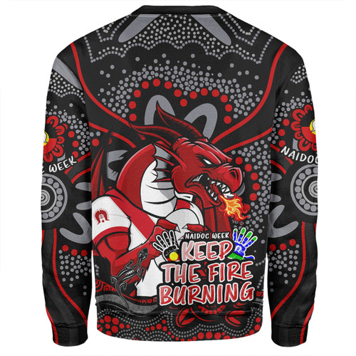 St. George Illawarra Dragons Sweatshirt Aboriginal Inspired Naidoc Week Custom For Die Hard Fan Supporters St. George Illawarra Dragons Sweatshirt Aboriginal Inspired Naidoc Week Custom For Die Hard Fan Supporters