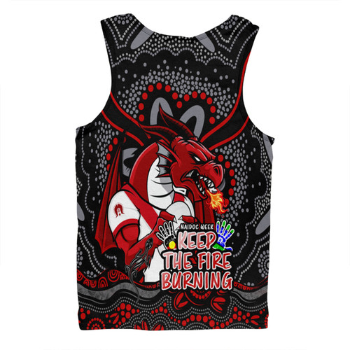 St. George Illawarra Dragons Men Singlet Aboriginal Inspired Naidoc Week Custom For Die Hard Fan Supporters St. George Illawarra Dragons Men Singlet Aboriginal Inspired Naidoc Week Custom For Die Hard Fan Supporters