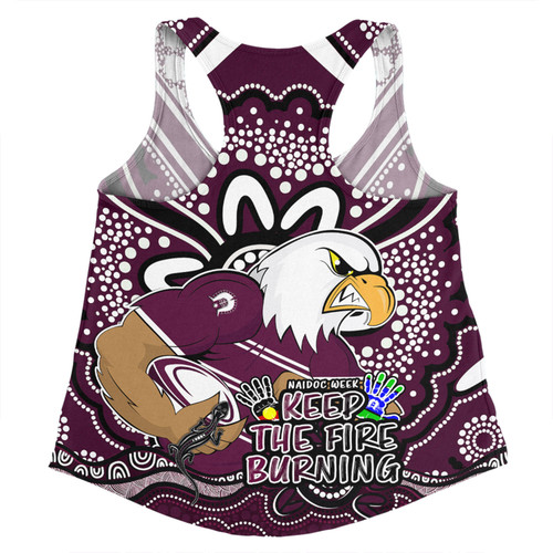 Manly Warringah Sea Eagles Women Racerback Singlet Aboriginal Inspired Naidoc Week Custom For Die Hard Fan Supporters