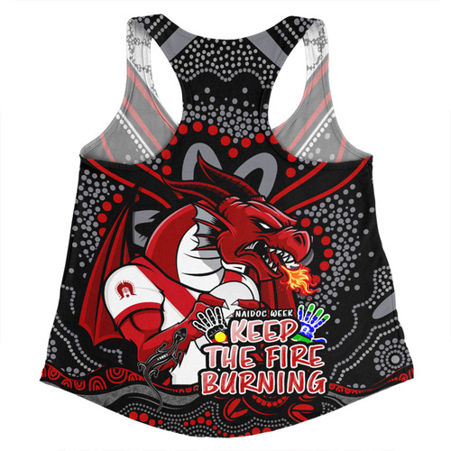 St. George Illawarra Dragons Women Racerback Singlet Aboriginal Inspired Naidoc Week Custom For Die Hard Fan Supporters St. George Illawarra Dragons Women Racerback Singlet Aboriginal Inspired Naidoc Week Custom For Die Hard Fan Supporters