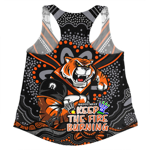 Wests Tigers Women Racerback Singlet Aboriginal Inspired Naidoc Week Custom For Die Hard Fan Supporters Wests Tigers Women Racerback Singlet Aboriginal Inspired Naidoc Week Custom For Die Hard Fan Supporters