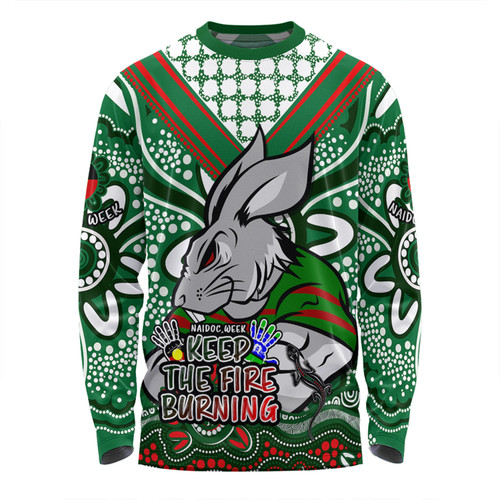 South Sydney Rabbitohs Long Sleeve T-shirt Aboriginal Inspired Naidoc Week Custom For Die Hard Fan Supporters
