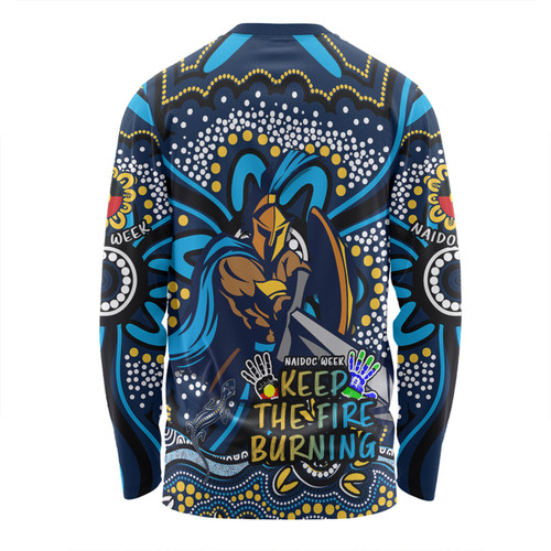 Gold Coast Titans Long Sleeve T-shirt Aboriginal Inspired Naidoc Week Custom For Die Hard Fan Supporters Gold Coast Titans Long Sleeve T-shirt Aboriginal Inspired Naidoc Week Custom For Die Hard Fan Supporters