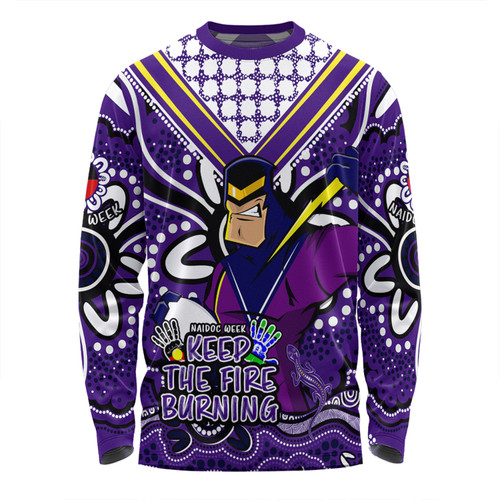 Melbourne Storm Long Sleeve T-shirt Aboriginal Inspired Naidoc Week Custom For Die Hard Fan Supporters