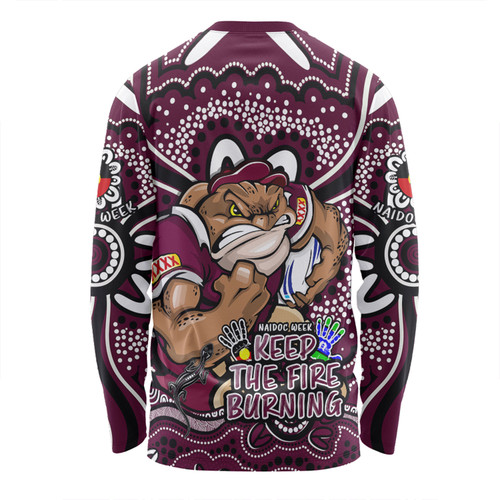 Queensland Maroons Long Sleeve T-shirt Aboriginal Inspired Naidoc Week Custom For Die Hard Fan Supporters Queensland Maroons Long Sleeve T-shirt Aboriginal Inspired Naidoc Week Custom For Die Hard Fan Supporters
