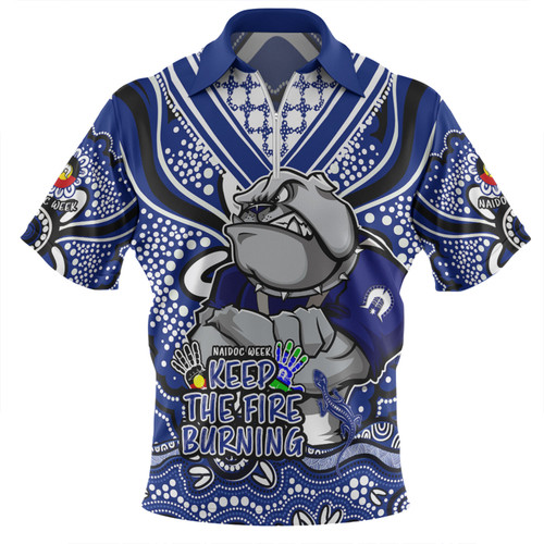 Canterbury-Bankstown Bulldogs Zip Polo Shirt Aboriginal Inspired Naidoc Week Custom For Die Hard Fan Supporters