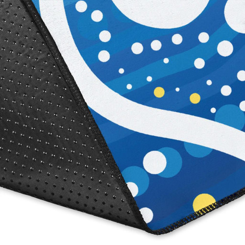 Australia Aboriginal Area Rug - Indigenous Dot Art Painting Blue Patterns