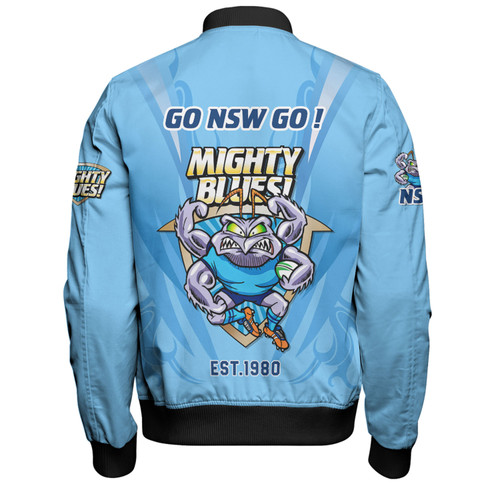 New South Wales Blues Bomber Jacket Custom State Of Origin 2024 Passionate Fan Born To Win Ver 1